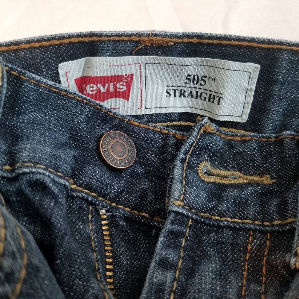LEVI 505 Vintage Straight Leg Denim Jeans Slim Fit